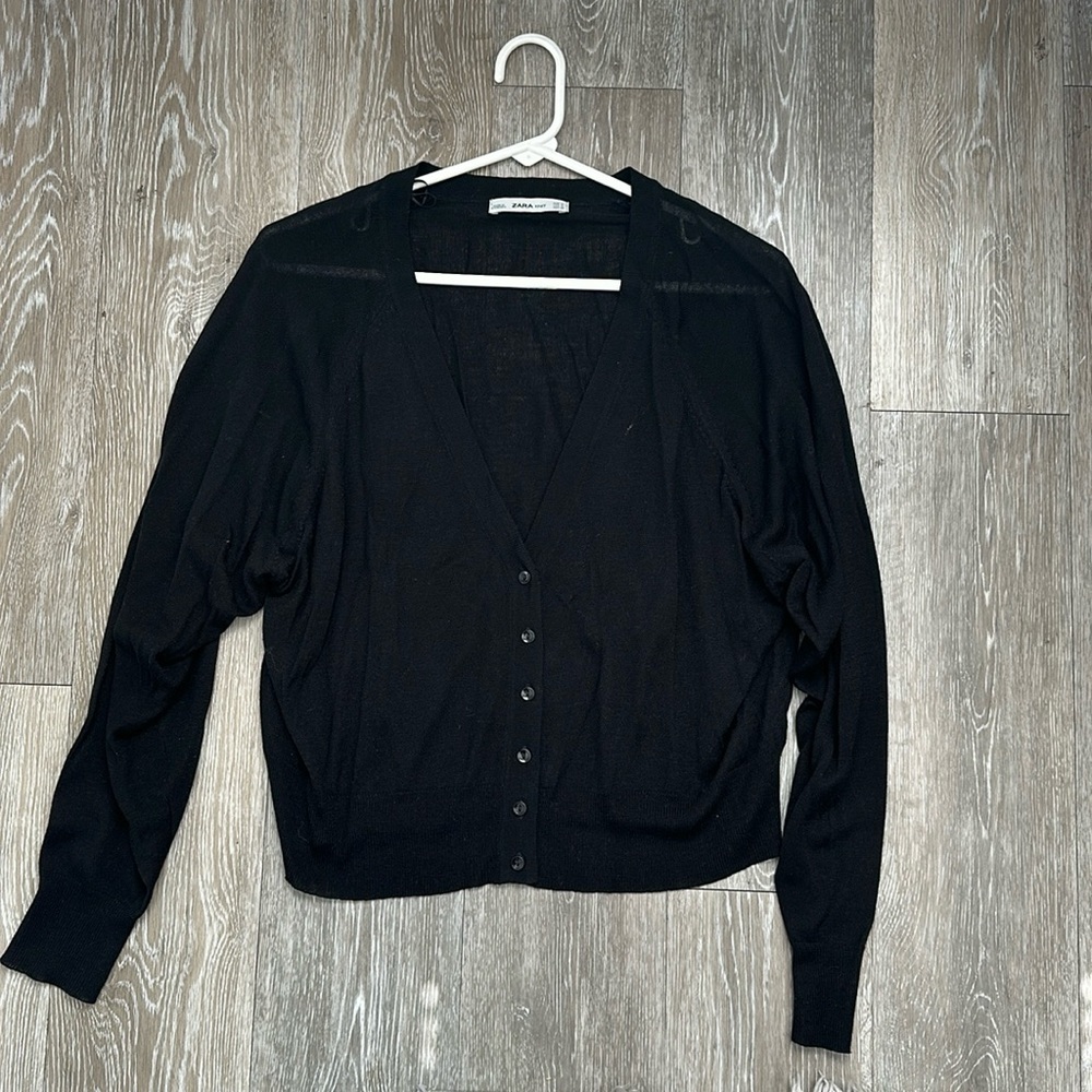 Zara Knitted Black Cardigan - Small
